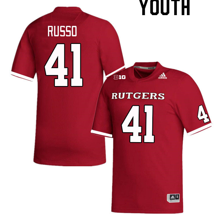 Youth #41 Ryan Russo Rutgers Scarlet Knights College Football Jerseys Stitched Sale-Scarlet